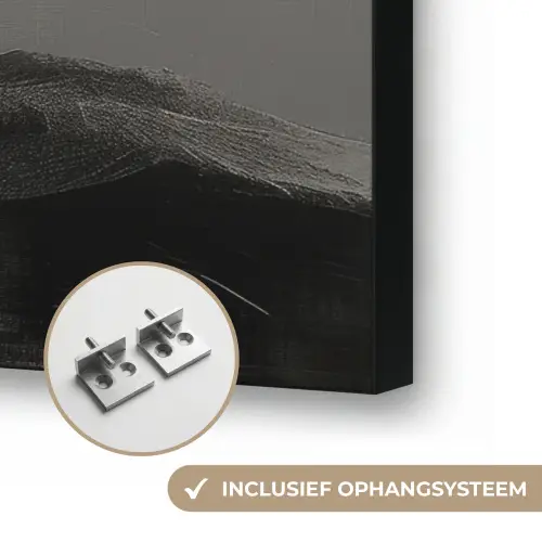 Cirkels - Schaduw - Abstract Textielframe zwart klein -USP_ophangsysteemNL