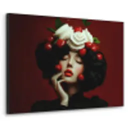 Vrouw - Kersen - Slagroom Textielframe - compleet frame klein -3d