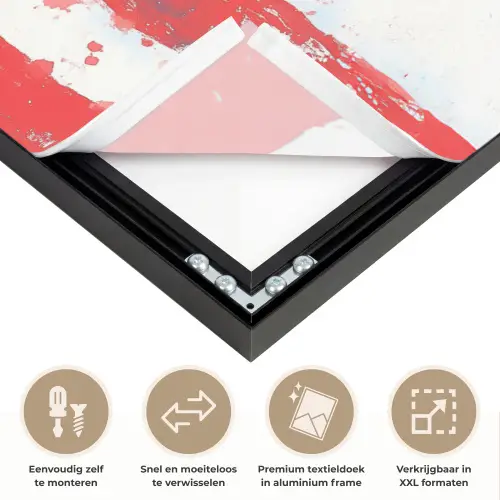 Anker - Verfspatten - Rood - Blauw Textielframe zwart klein -USP_closeupNL