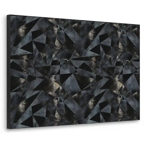Driehoeken - Abstract - Donker Textielframe zwart klein 947 -3d