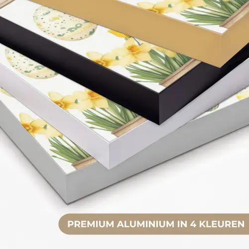 Gieter - Bloemen - Eieren Textielframe zwart klein -USP_kleurenNL