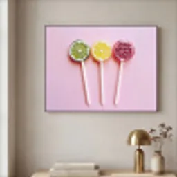 Lolly - Snoep - Citrus Textielframe zwart klein -sfeer2