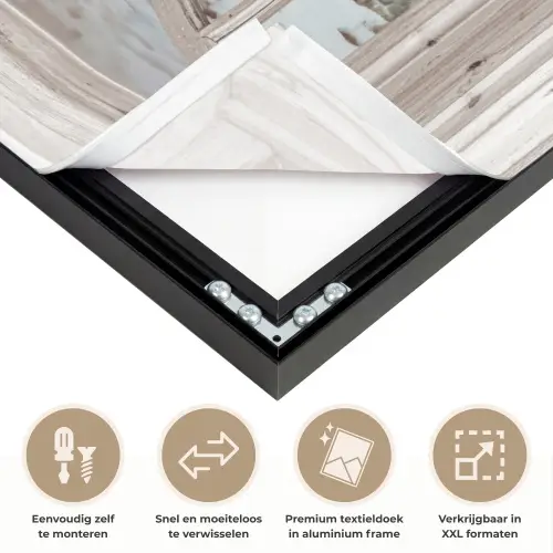 Auto - Rood - Cadeaus - Winter - Kerst - Doorkijk - Wit Textielframe zwart klein -USP_closeupNL