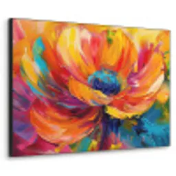 Bloem - Verflook - Modern - Abstract - Kleuren Textielframe zwart klein -3d
