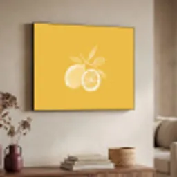 Citroenen - Illustratie - Minimalistisch - Geel Textielframe - compleet frame klein -sfeer3
