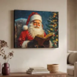 Kerstman - Kerst - Winter - Kerstboom Textielframe zwart klein -sfeer3