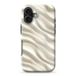 Diagonaal - Golven - Crème Toughcase MagSafe Apple iPhone 17 klein 1017 -3d