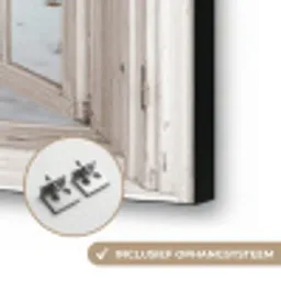 Auto - Rood - Cadeaus - Winter - Kerst - Doorkijk - Wit Textielframe zwart klein -USP_ophangsysteemNL