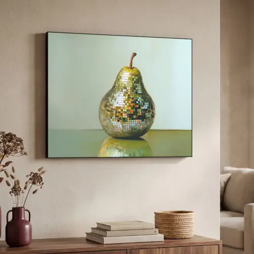 Fruit - Disco - Art - Glitter Textielframe - compleet frame klein -sfeer3