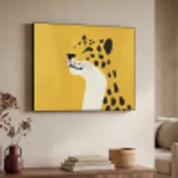 Cheetah - Illustratie - Geel Textielframe - compleet frame klein -sfeer3