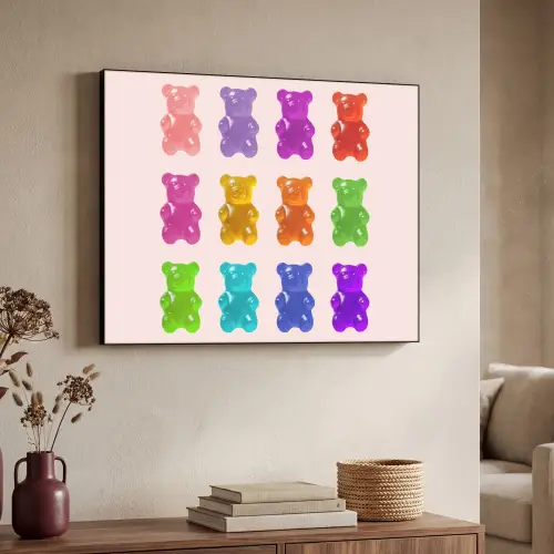 Beer - Kleurrijk - Snoep Textielframe - compleet frame klein -sfeer3