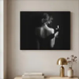 Vrouw - Wijn - Jurk Textielframe zwart klein -sfeer2