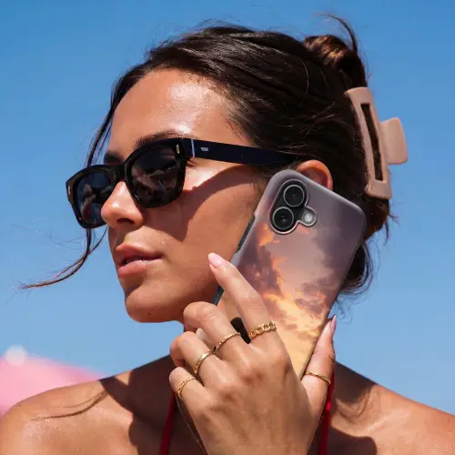 Olifanten - Grasland - Zonsondergang Toughcase MagSafe Apple iPhone 17 klein -Sfeer2V