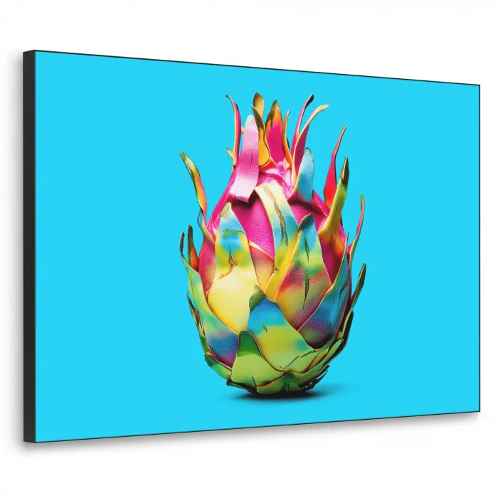 Drakenfruit - Blauw - Levendig Textielframe - compleet frame klein -3d