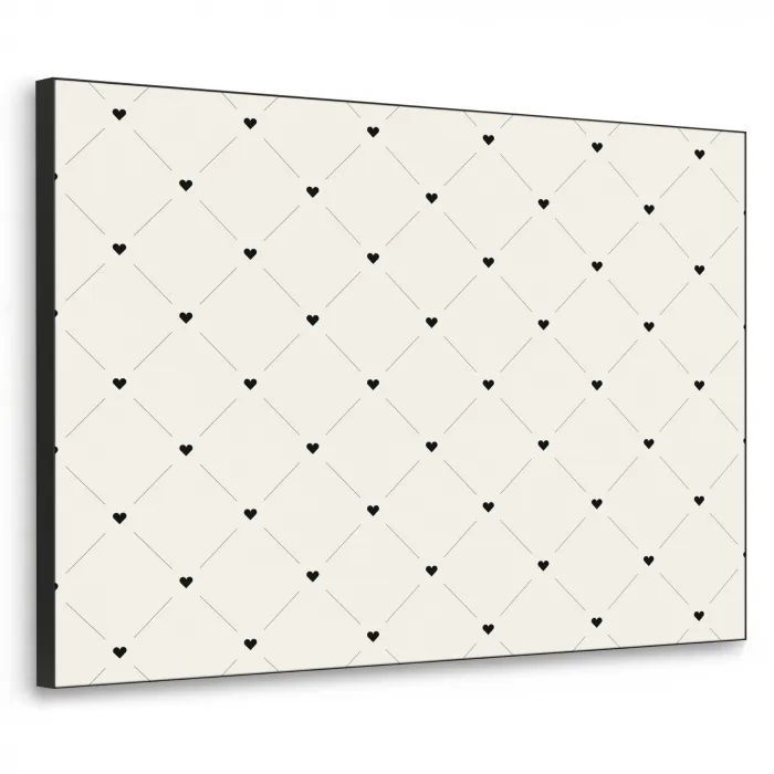Streep - Hart - Wit - Zwart Textielframe - compleet frame klein 947 -3d