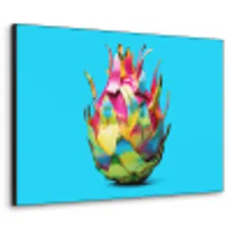 Drakenfruit - Blauw - Levendig Textielframe - compleet frame klein -3d
