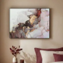 Rood - Marmer - Goud Textielframe - compleet frame klein -sfeer1