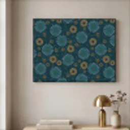 Blauw - Patroon - Retro Textielframe - compleet frame klein 947 -sfeer2