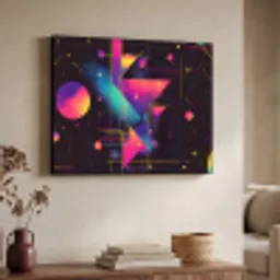 Driehoeken - Cirkels - Abstract - Sterren Textielframe - compleet frame klein -sfeer3