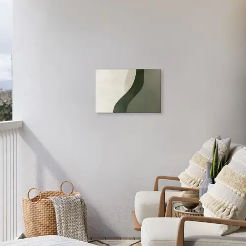 Japandi - Groen - Abstract - Modern Tuinposter op houten frame 2 cm dik klein -sfeer1