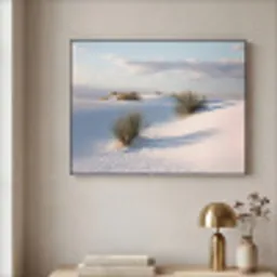 Duinen - Gras - Wolken - Beige Textielframe - compleet frame klein -sfeer2