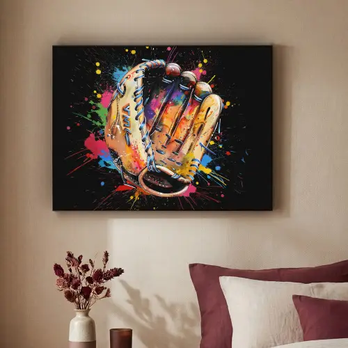 Graffiti - Sport - Baseball - Honkbal Textielframe - compleet frame klein -sfeer1