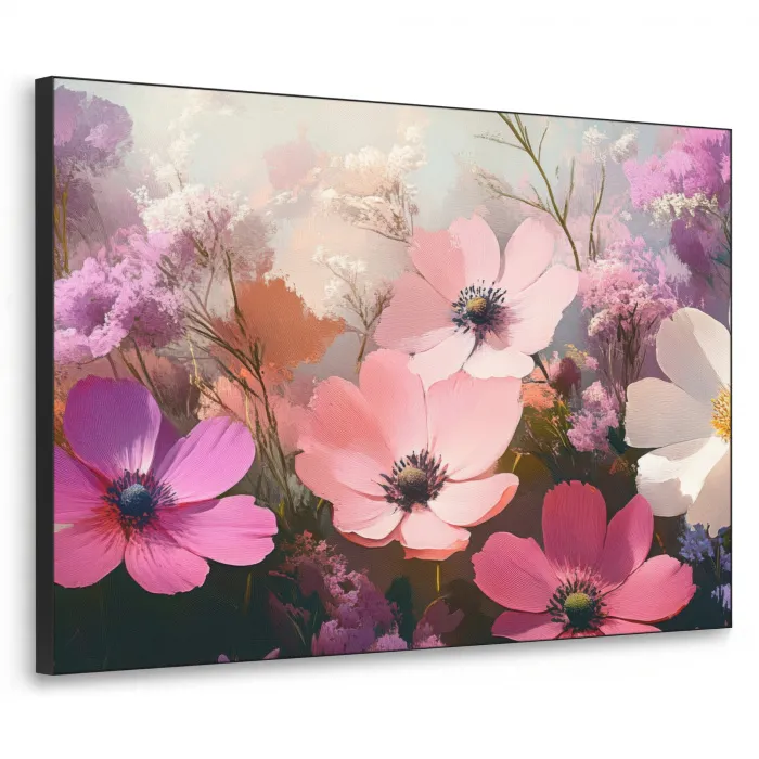Bloemen - Kleurrijk - Bloei Textielframe - compleet frame klein -3d