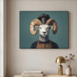 Geit - Hoorns - Kokskleding Textielframe - compleet frame klein -sfeer2