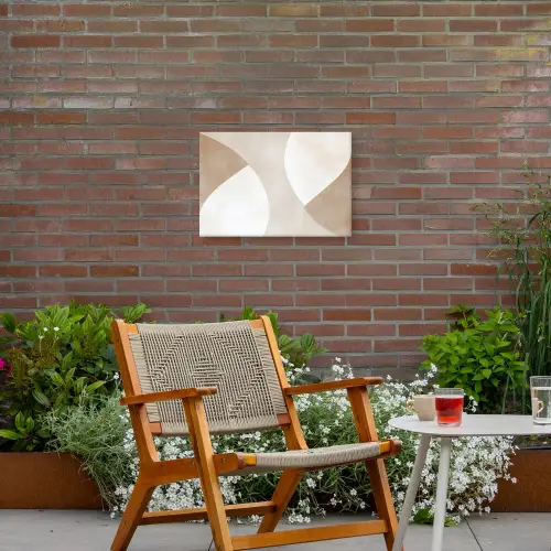 Bruin - Japandi - Abstract Tuinposter op houten frame 2 cm dik klein -sfeer3
