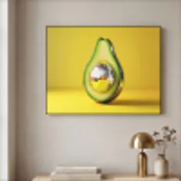 Avocado - Discobal - Geel - Glitter Textielframe - compleet frame klein -sfeer2