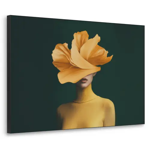 Vrouw - Hoed - Geel Textielframe - compleet frame klein -3d
