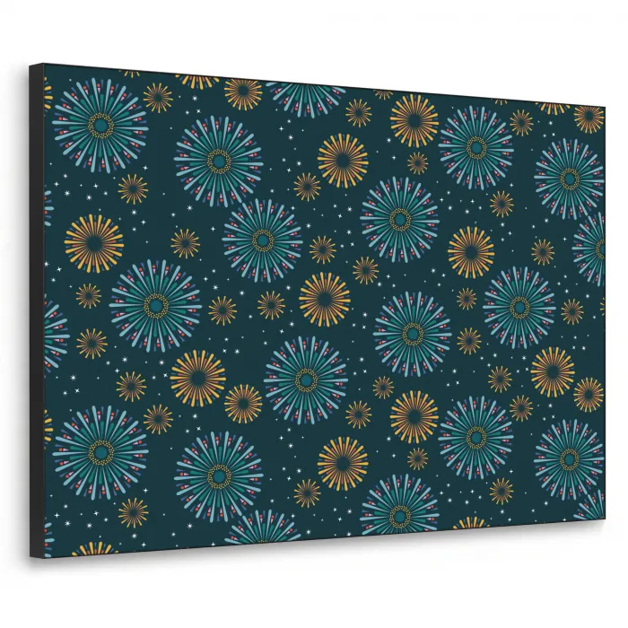 Blauw - Patroon - Retro Textielframe - compleet frame klein 947 -3d