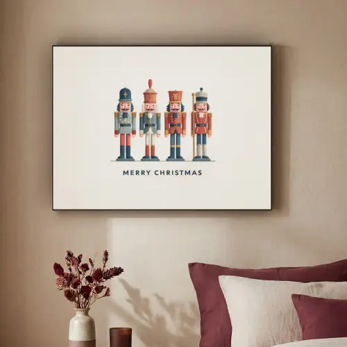 Notenkrakers - Minimalistisch - Kerst - Beige Textielframe zwart klein -sfeer1