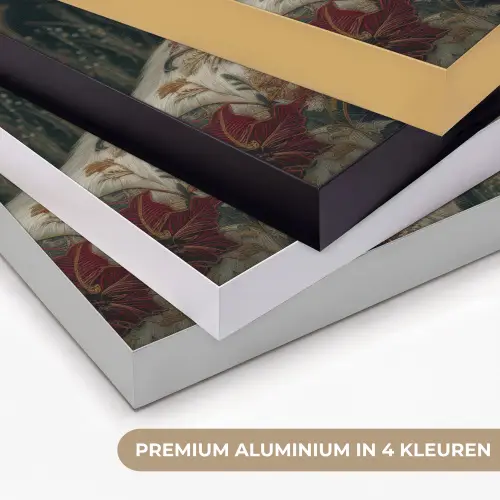 Wolf - Bloemen - Natuur Textielframe zwart klein -USP_kleurenNL