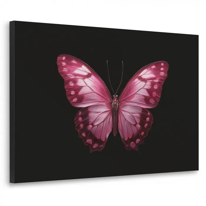 Vlinder - Fuchsia - Grafisch Textielframe - compleet frame klein -3d