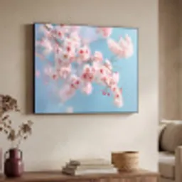 Takken - Bloesems - Roze Textielframe zwart klein -sfeer3