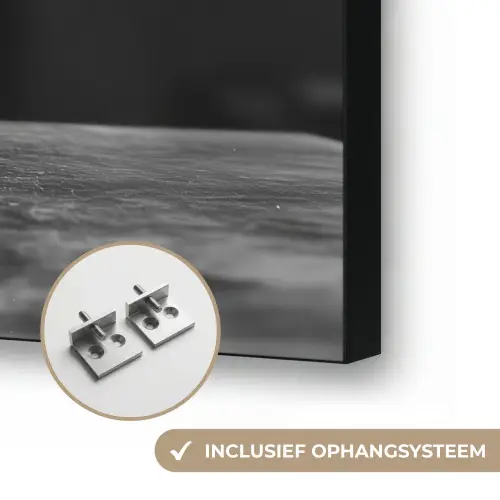 Geit - Bord - Spaghetti - Zwart Wit Textielframe zwart klein -USP_ophangsysteemNL