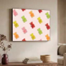 Kleur - Snoep - Roze Textielframe zwart klein -sfeer3