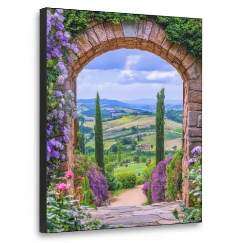 Doorkijk - Toscane - Landschap - Poort Textielframe - compleet frame klein -3d