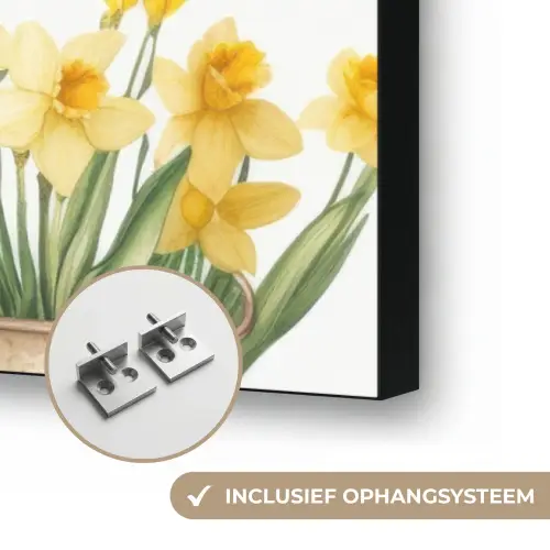 Gieter - Bloemen - Eieren Textielframe zwart klein -USP_ophangsysteemNL