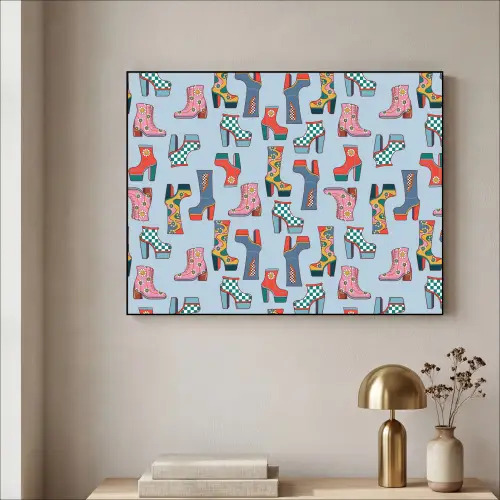 Laarzen - Patroon - Disco Textielframe zwart klein 947 -sfeer2