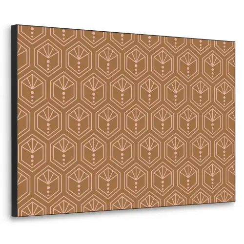 Bruin - Roze - Geometrisch - Patroon Textielframe zwart klein 947 -3d