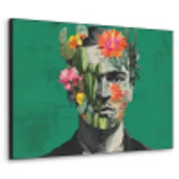 Man - Planten - Groen Textielframe - compleet frame klein -3d