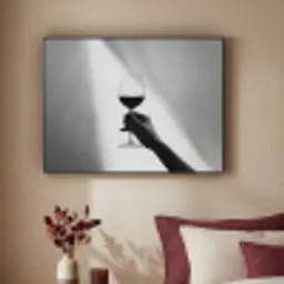 Lichtinval - Wijn - Rood - Glas Textielframe - compleet frame klein -sfeer1