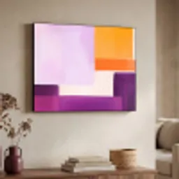 Vlakken - Abstract - Rechthoekig - Oranje Textielframe zwart klein -sfeer3