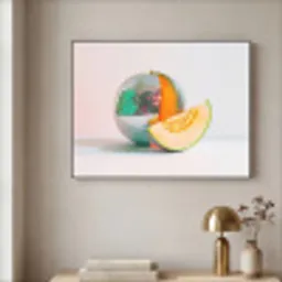 Disco - Discobal - Meloen - Pastel Textielframe zwart klein -sfeer2