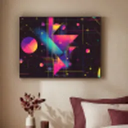 Driehoeken - Cirkels - Abstract - Sterren Textielframe zwart klein -sfeer1