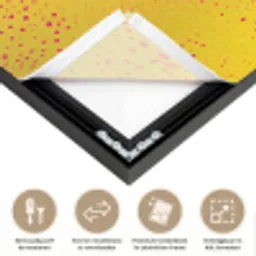 Close-up - Vrouwengezicht - Stippen - Geel Textielframe zwart klein -USP_closeupNL