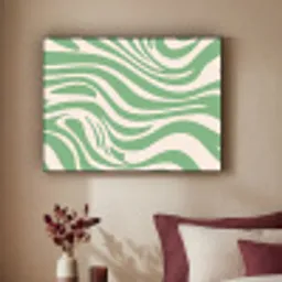 Zebrapatroon - Groen - Retro Textielframe - compleet frame klein -sfeer1