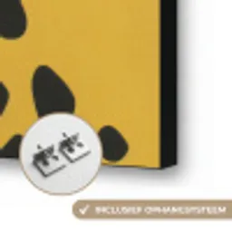 Cheetah - Illustratie - Geel Textielframe zwart klein -USP_ophangsysteemNL